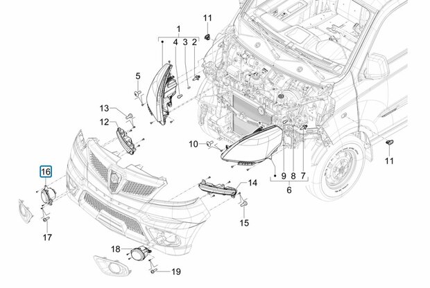 Front fog light Porter NP6 1.5 - Right