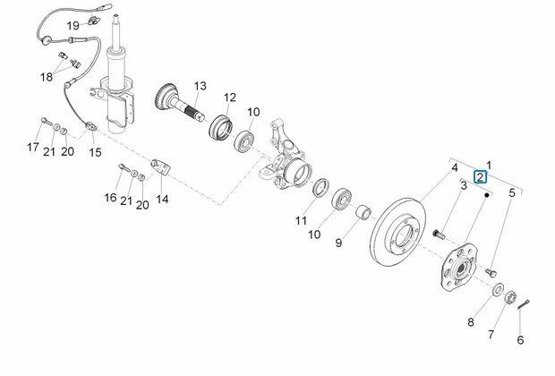 Front wheel hub Daihatsu / Porter - imitation