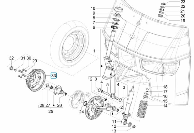 Brake drum Ape50 EU4 + Calessino 200 EU2 + EU4