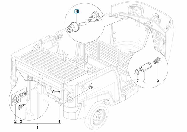 Ignition lock Ape Classic + Calessino Petrol and Diesel