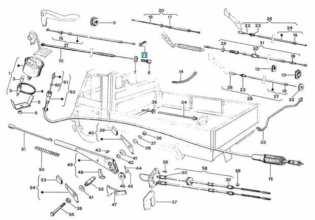 Bevestigingsklem gaskabel ApeTM + Vespacar P2 + Apecar P501-P601