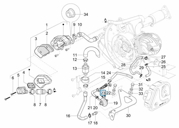 Verbindings 3-weg nippel vacuum inlaat systeem Ape50 EU4 +2018