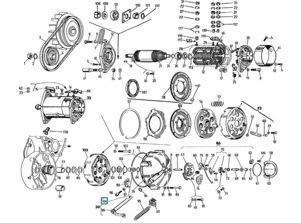 Push rod clutch Apecar P501-P601