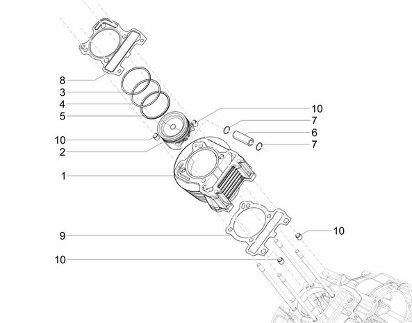 Piston ring  set Calessino 200 EU2 + EU4