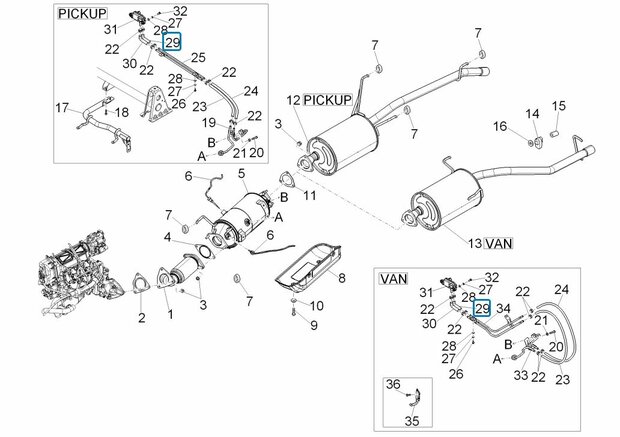 Rubber connection diesel particulate sensor Porter D120 1.2 Diesel