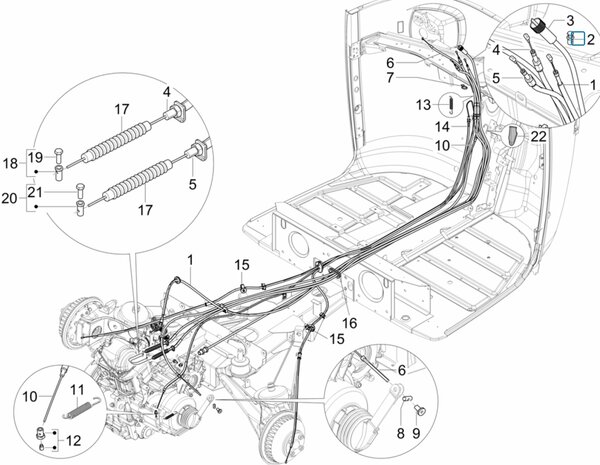 Nipple clutch cable - cluth lever on clutch cover Calessino 200  EU4 + Ape Classic 400 EU4