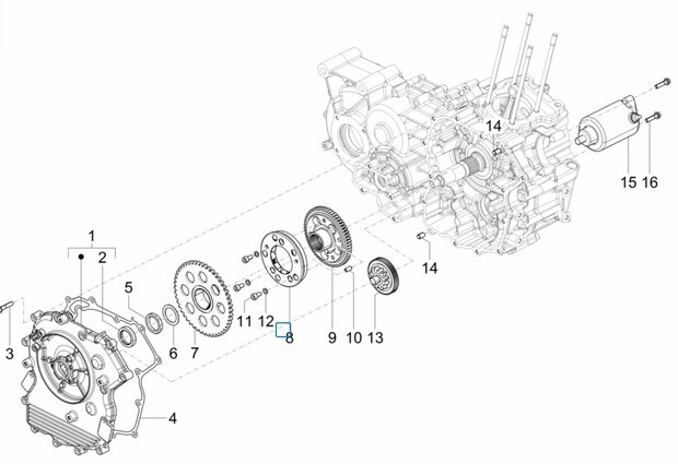 Slipkoppeling starterkrans Calessino 200 EU2 + EU4