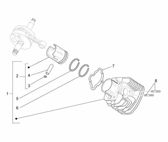 Cylinder bolts - exhaust ApeTM + Vespacar P2 + Apecar P501-P601