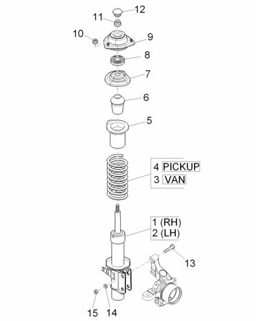 Stofkap / beschermhuls om schokdemper voorzijde Daihatsu /  Porter