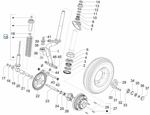 Front shock absorber Calessino 200 EU2 + EU4 