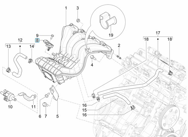 MAP sensor Porter Multitech 1.3 E6 + NP6 1.5