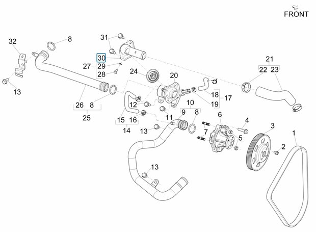 Cover thermostat housing Porter Multitech 1.3 E6 + NP6 1.5