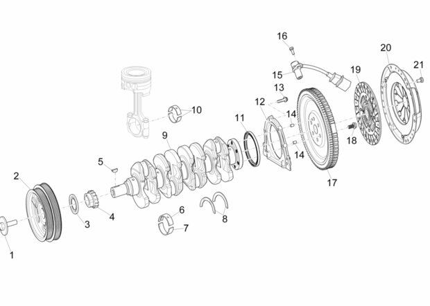 Front cranckshaft gear Porter Multitech 1.3 E6 + NP6 1.5