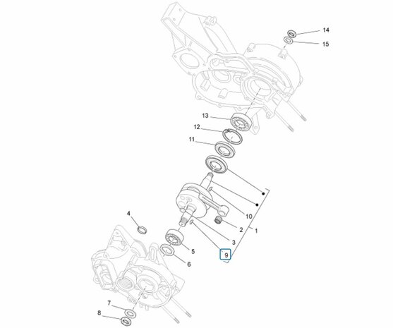 Krukas spie ApeTM + Vespacar P2 -+ Apecar P501- P601- Vliegwielzijde