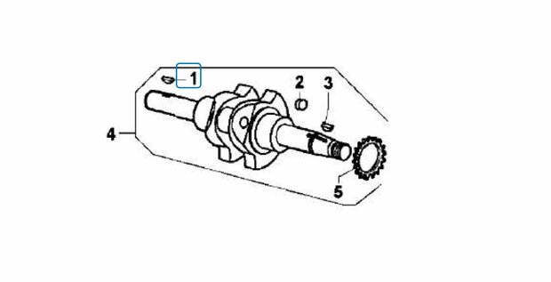 Krukas spie Calessino + Ape Classic + ApeTM + P2 422cc Diesel - Vliegwielzijde