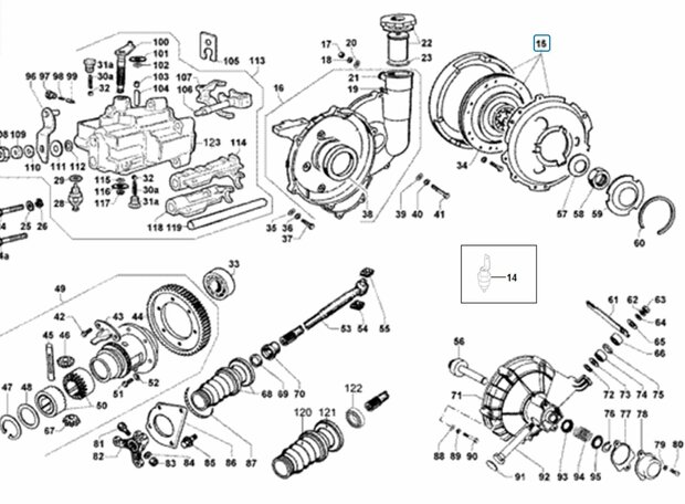 Complete clutch Calessino + Ape Classic + ApeTM + Vespacar P2  422cc Diesel