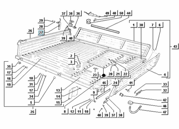 Closing hook cargo space ApeTM + Vespacar P2 - P3 - Right 