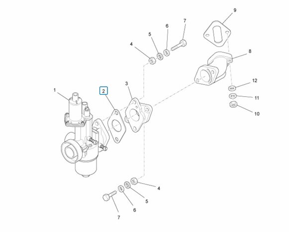 Gasket flexible inlet manifold ApeTM + Vespacar P2 + Apecar P501-P601