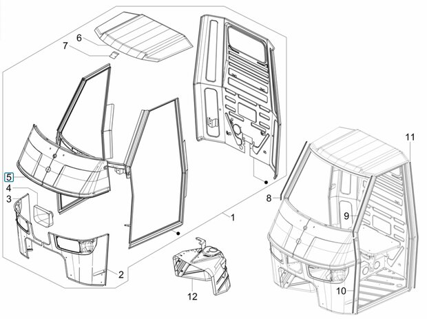  Cabin front upper panel Ape50