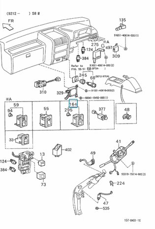 Mistlamp schakelaar Daihatsu / Porter - Achterzijde