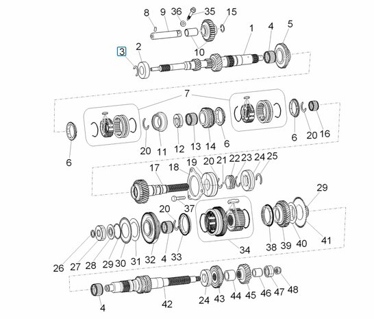 Clipring ingaande as versnellingsbak Porter Multitech 1.3 E5 + E6 + D120 1.2