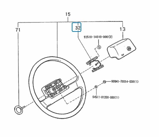 Contactmechanisme claxon in stuurwiel Daihatsu / Porter