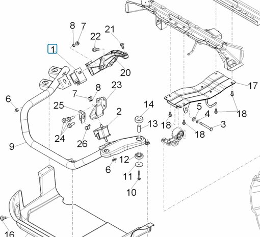 Engine bracket with silent block Daihatsu / Porter 1.4 + D120 1.2 - Diesel - Right