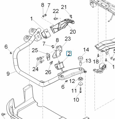 Motorsteun Daihatsu / Porter 1.4 + D120 1.2 - Diesel  - Links