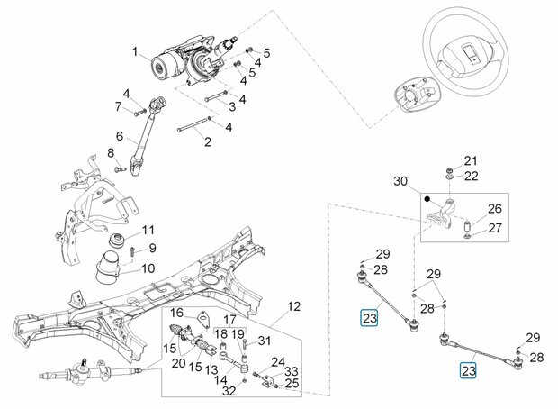 Steering rod complete with ball joints Daihatsu /  Porter