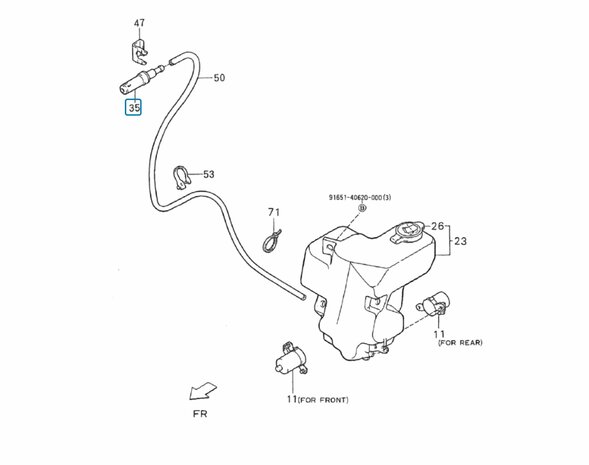 Nozzle windscreen washer - all models Daihatsu / Porter 