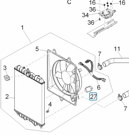 Resistor - cooling fan - radiator Porter Multitech 1.3 E5 + E6 + Diesel 1.2 + 1.4