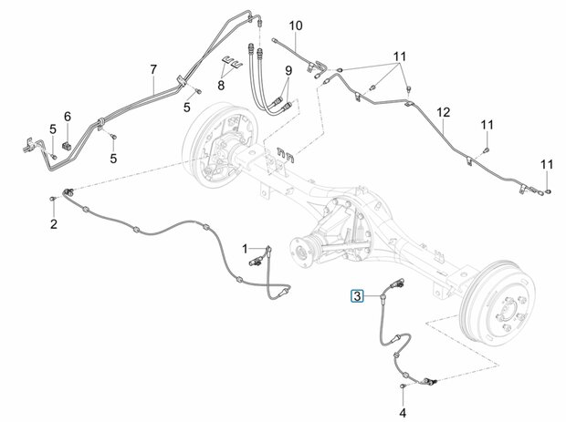 ABS sensor Porter NP6 - Enkellucht - Links Achter