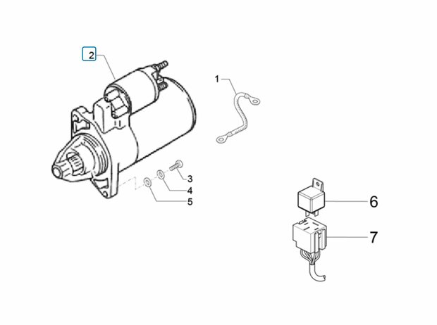 Starter motor Ape Classic 400 E2 Diesel - imitation