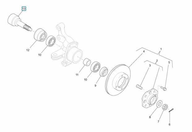 Front wheel axle Diahatsu / Porter - imitation