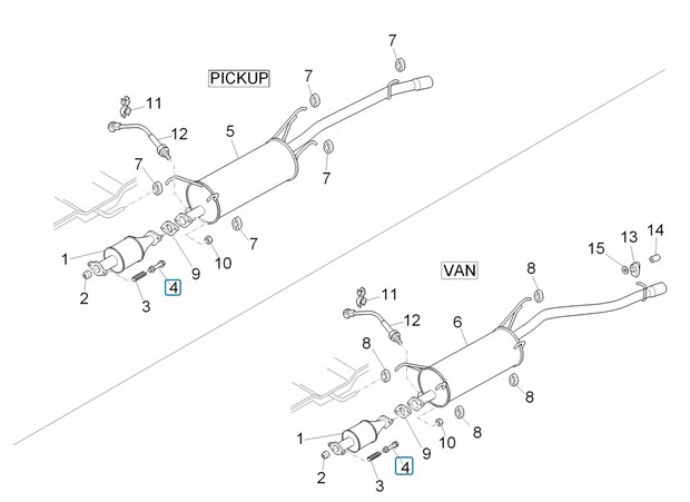 Connection bolt exhaust manifold - exhaust Porter Multitech 1.3 E5 + E6