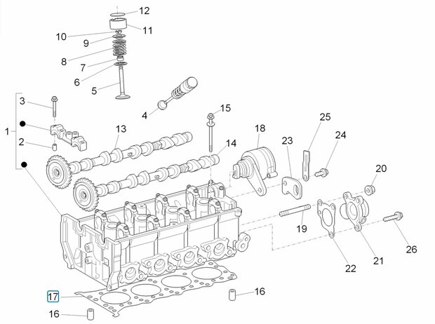 Cylinder head gasket Porter Multitech 1.3 E5 - imitatie