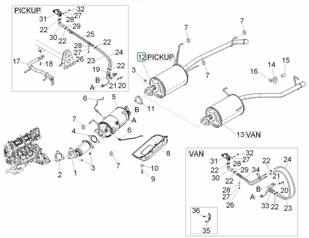 Exhaust - rear part Porter D120 1.2 Diesel - Pick-up