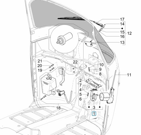 Wiper motor Ape Classcic + Calessino Diesel and Petrol