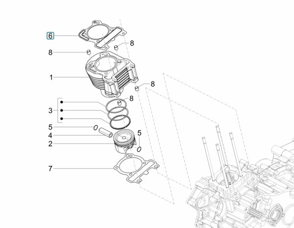 Cylinder head gasket Calessino 200 EU2 + EU4