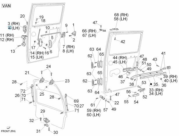 Outher door handle sliding door Daihatsu / Porter VAN - Left