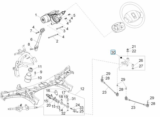 Stuurhevel Daihatsu / Porter - Links gestuurd (EU)