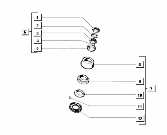 Front fork bearing set top side Ape50