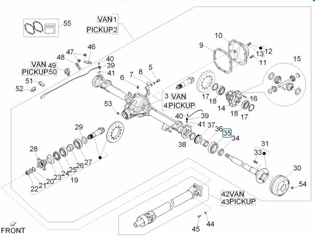 Wheel bearing rear  axle Daihatsu / Porter Pick-up + VAN - imitation