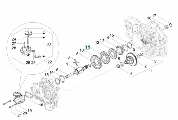 Gear sprocket Calessino 200 E2 - 2rd gear