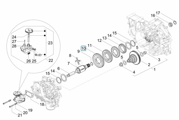 Gear sprocket Calessino 200 E2 - 1th gear