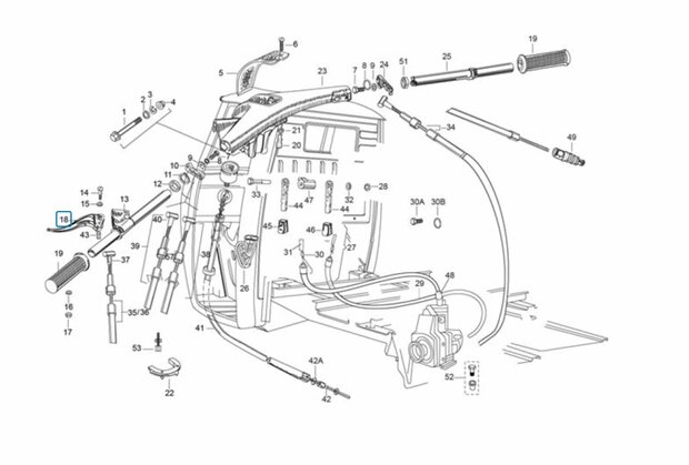 Clutch handle / lever Calessino + Ape Classic + Apecar P501