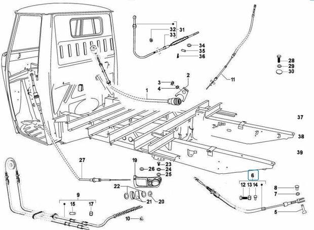 Reverse gear cable Calessino Diesel version