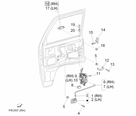 Outher front door handle Daihatsu / Porter - Right