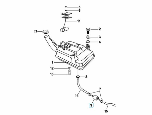 Brandstoffilter Ape Classic 400 E2 + E4 + 422cc Diesel + Calessino 200 E2 Benzine + 422cc Diesel