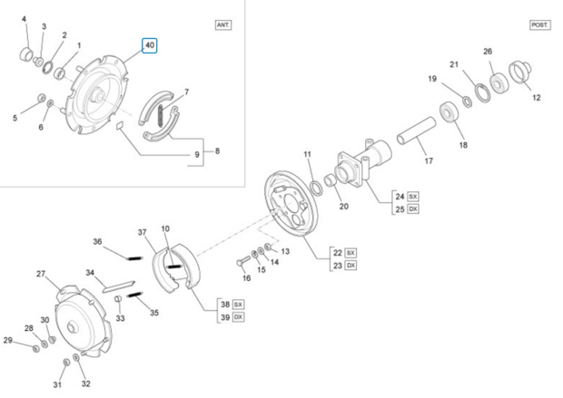 Brake drum Ape50 - Front